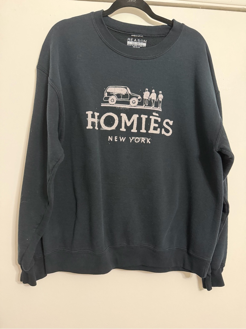 Reason Homies New York Graphic Crewneck Sweater in Black
